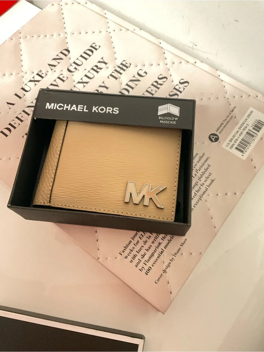 Michael Kors Men’s Tan Leather MK Bi-Fold Wallet (NWT)